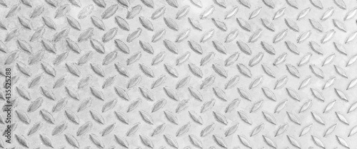 Panorama of Sliver Diamond Steel Plate Floor pattern and seamless background