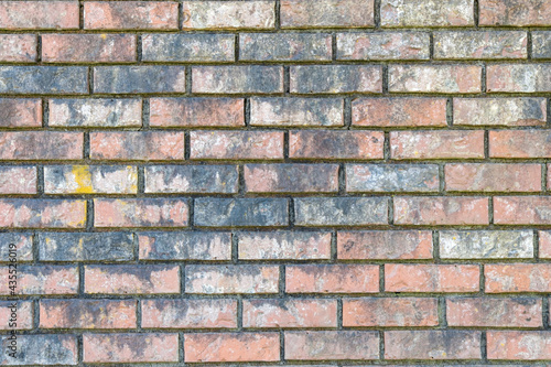 background texture of a weathered brick wall with dried-out water marks