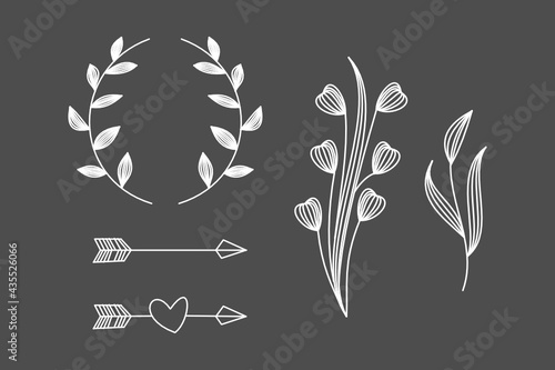 Single Line wedding illustration fro cricut, engraving, quilling, foilling design space