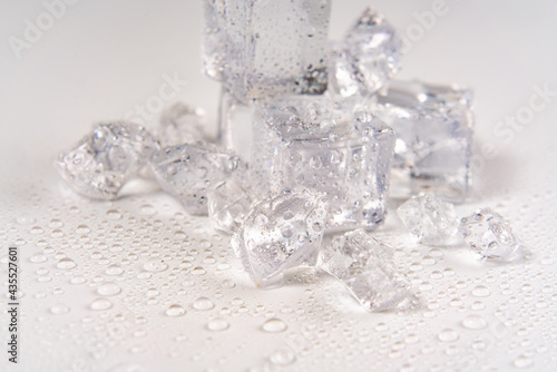 Ice on a white background