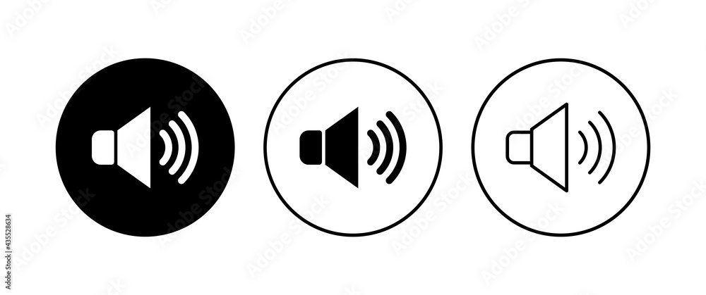 Speaker icon set. volume icon vector. loudspeaker icon vector. sound symbol Speaker icon set. volume icon vector. loudspeaker icon vector. sound symbol