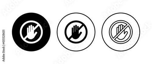 Stop icon set. stop road sign. hand stop icon vector