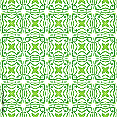 Oriental arabesque hand drawn border. Green