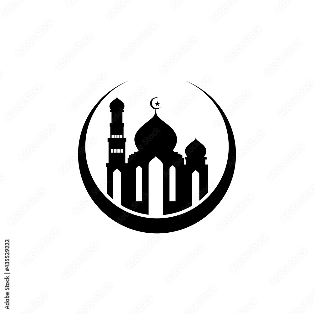 Fototapeta premium Muslim vector mosque logo design 