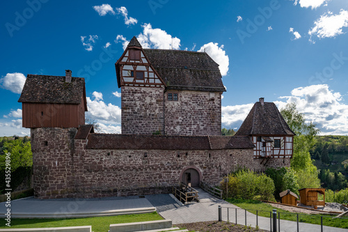 historic red sand stone castle in the black forest photo