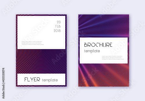 Stylish cover design template set. Violet abstract
