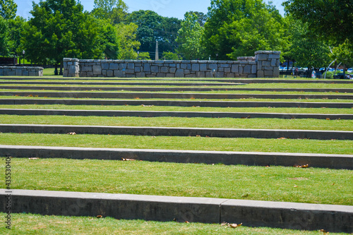 Outdoor amphitheater for concerts and family gatherings with lawn seating