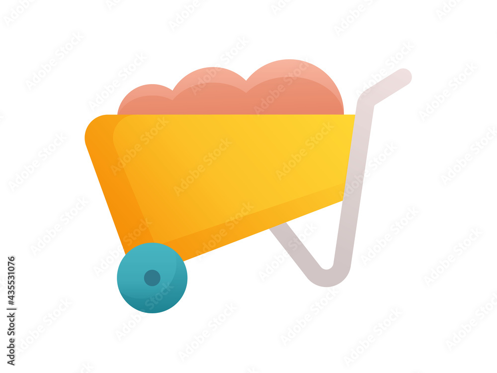 wheel borrow trolley construction single isolated icon with smooth style wheel borrow trolley construction single isolated icon with smooth style