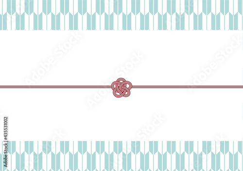 モダンでシンプルおしゃれな熨斗紙テンプレート　矢絣　ブルー