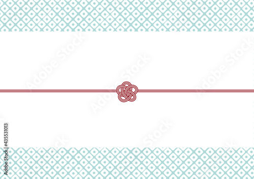 モダンでシンプルおしゃれな熨斗紙テンプレート　鹿ノ子文様　ブルー