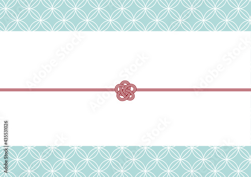 モダンでシンプルおしゃれな熨斗紙テンプレート　七宝文様　ブルー