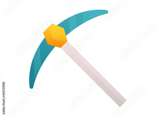 mining axe hammer single isolated icon with smooth style
