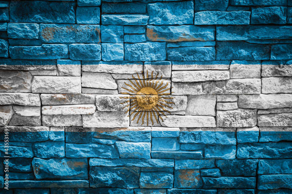 National flag of Argentina on stone wall  concept of national  pride and symbol of the country. Flag banner on stone texture background.  Stock Photo | Adobe Stock