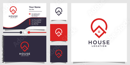House location logo template with modern creative concept Premium Vector