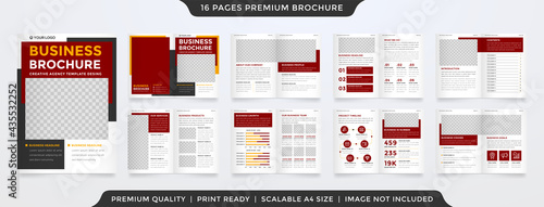 set of business a4 brochure template design with clean and minimalist style
