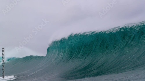 Close-Up Scenic Shot Of Waves In Turquoise Ocean Against Sky - Oahu, Hawaii photo