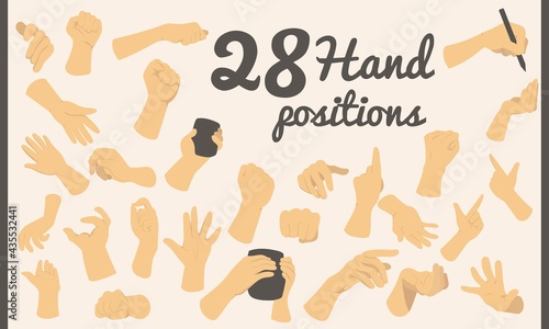 Human hands in various positions and different views