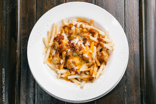cheese fries with bacon