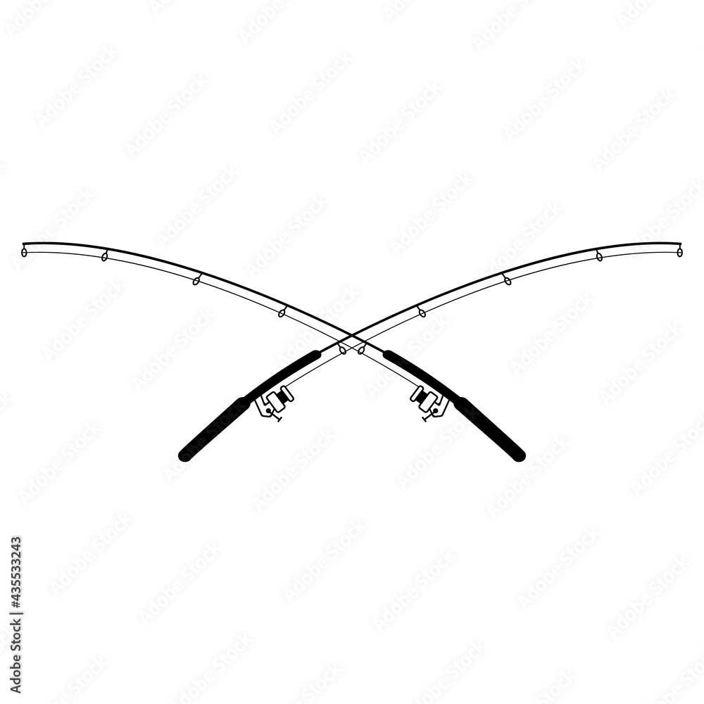 Fishing rod icon design template vector illustration isolated Fishing rod icon design template vector illustration isolated