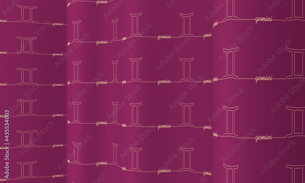 Fototapeta premium Zodiac symbol icons as texture on waved surface