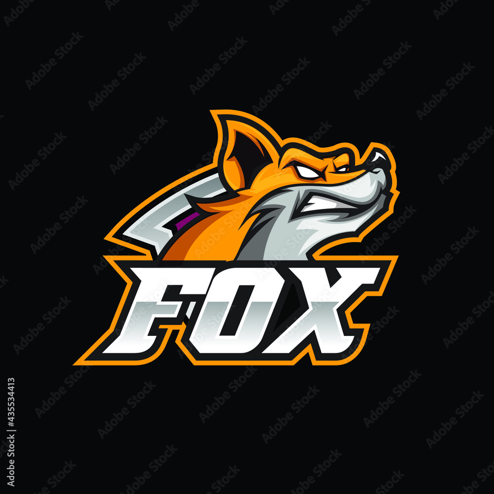 Fox mascot logo, angry fox design Fox mascot logo, angry fox design