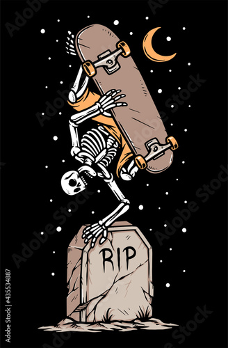 Skate till death vector illustration