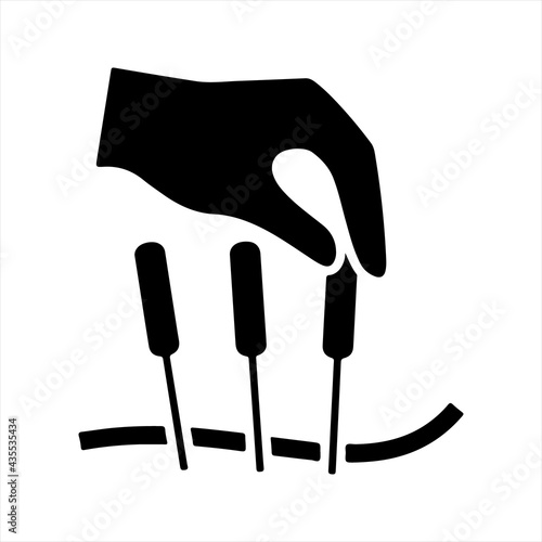 Acupuncture healing icon, vector and glyph