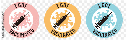 covid-19 vaccinated guarantee icon signage
