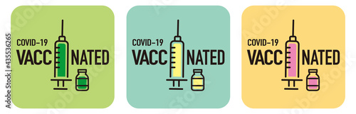 covid-19 vaccinated guarantee icon signage
