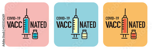 covid-19 vaccinated guarantee icon signage

