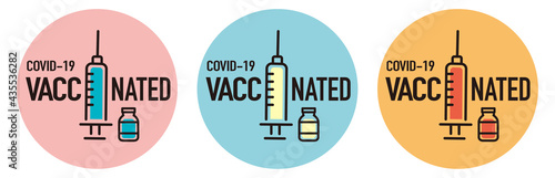 covid-19 vaccinated guarantee icon signage
