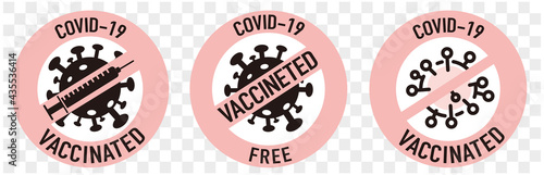 covid-19 vaccinated guarantee icon signage
