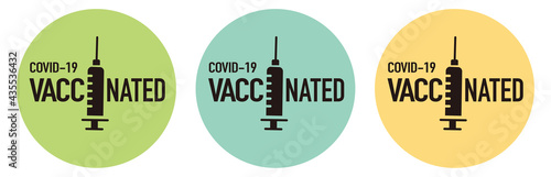 covid-19 vaccinated guarantee icon signage
