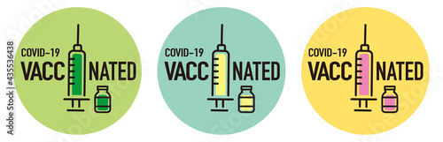 covid-19 vaccinated guarantee icon signage
