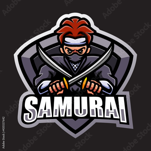 Samurai mascot esport logo design