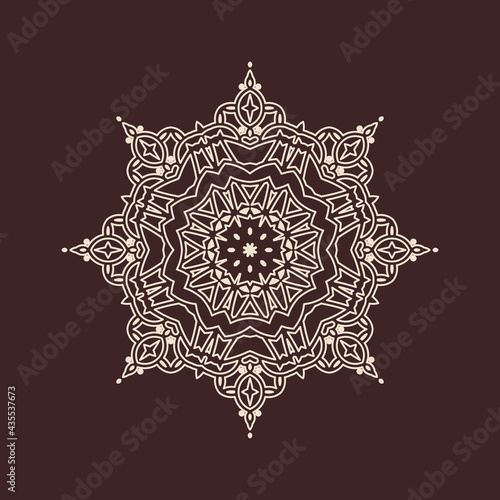 Circular pattern in form of mandala for Henna  decoration. Decorative ornament in ethnic oriental style