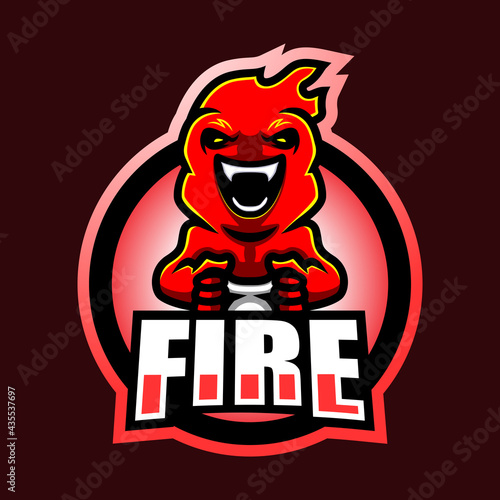 Fire mascot esport logo design