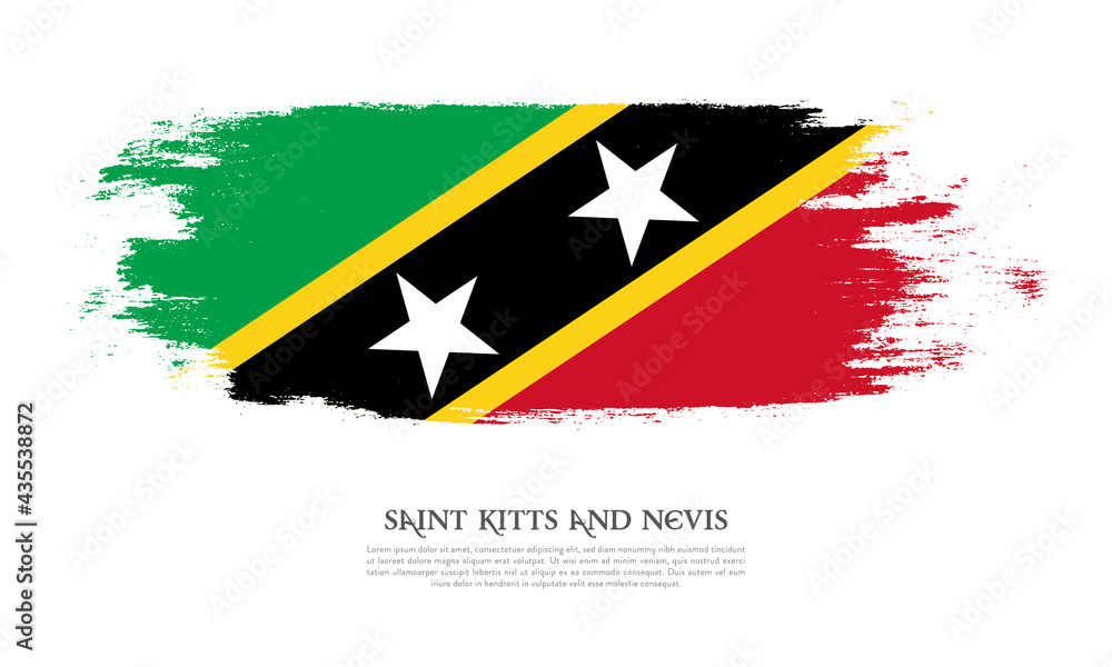 Obraz premium Flag of Saint Kitts and Nevis grunge style banner background