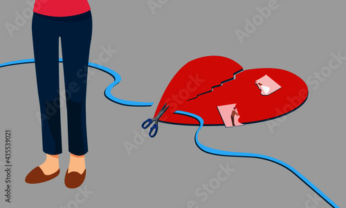 Disappointed in love,severed the relationship. Sadness,Feeling sorry for broken heart. 