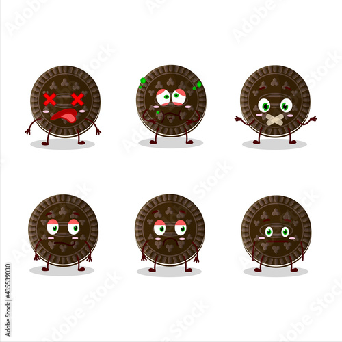 Chocolate biscuit cartoon character with nope expression