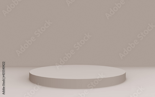 Abstract 3d brown color cylinder podium minimal studio background.