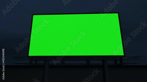 HD Horror Billboard Outdoor Movie Drive In Theater Sign In Lightning Storm With Keyed Greenscreen Pan Around Simulated CGI Scene In A Stormy Setting Scary Movies Psycho Film Screens photo