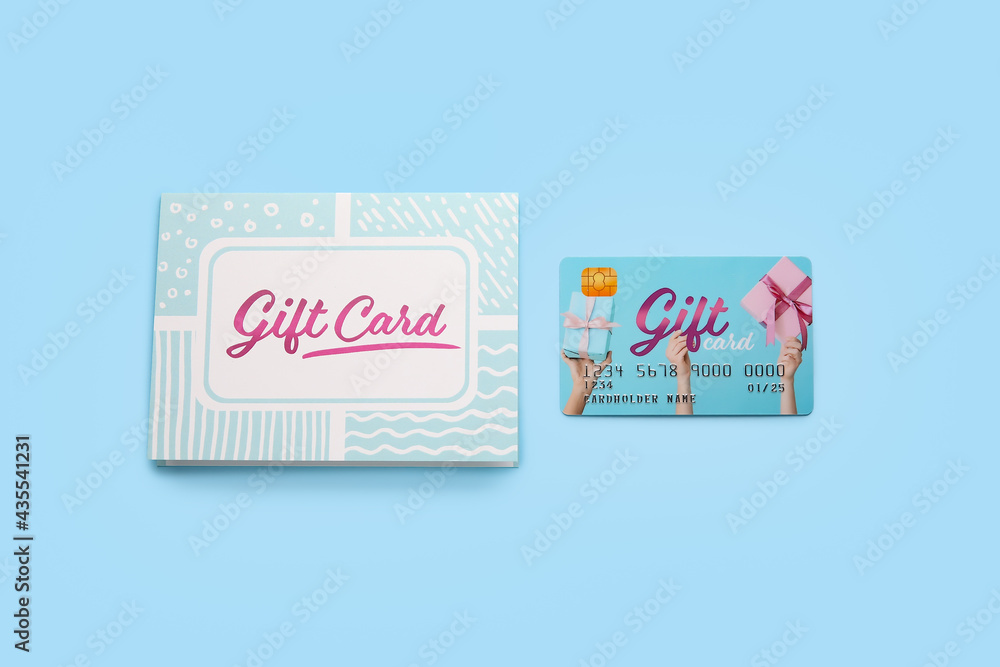 Gift card on color background Gift card on color background