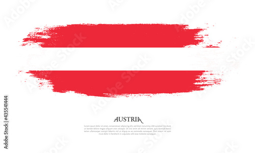 Austria flag brush concept. Flag of Austria grunge style banner background