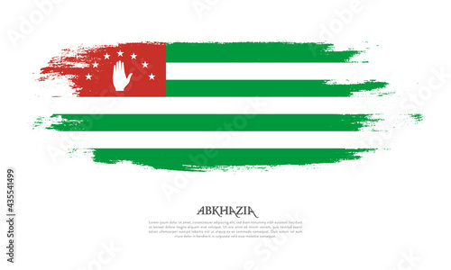 Abkhazia flag brush concept. Flag of Abkhazia grunge style banner background