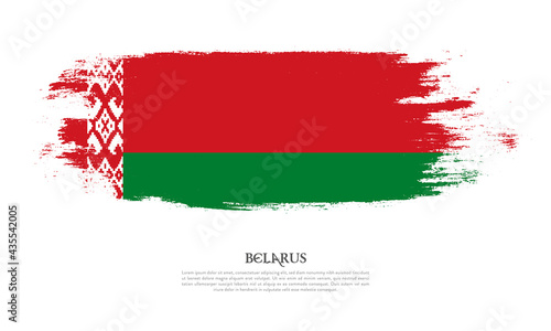 Belarus flag brush concept. Flag of Belarus grunge style banner background
