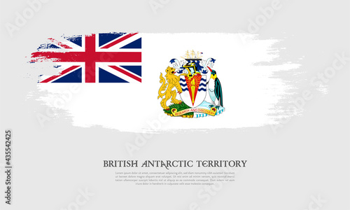 Flag of British Antarctic Territory grunge style banner background