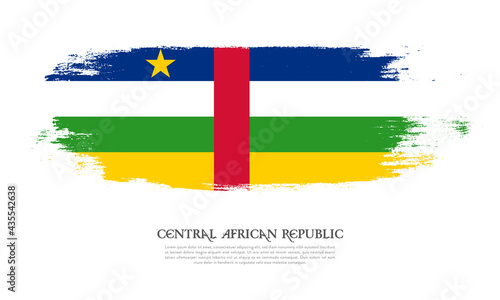 Flag of Central African Republic grunge style banner background