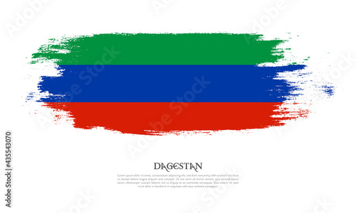 Dagestan flag brush concept. Flag of Dagestan grunge style banner background