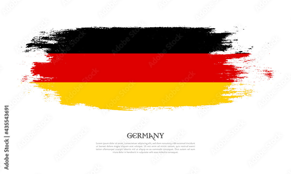 Fototapeta premium Germany flag brush concept. Flag of Germany grunge style banner background